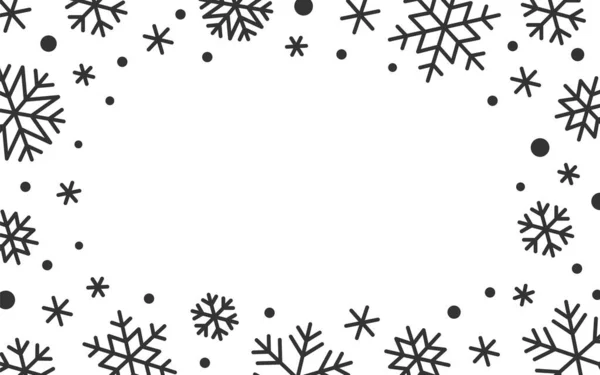 Χειμωνιάτικα Παγωμένα Σύνορα Snowflake Πλαίσιο Αντίγραφο Χώρο Πτώση Παγωμένη Νιφάδες — Διανυσματικό Αρχείο