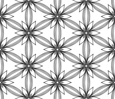 Retro soyut, dikişsiz çiçek deseni. Kağıt kaplama düz botanik tasarımı. Tekstil bitkisel süs. Tek renkli süslemeli arka plan. Dantelli kumaş dekoru. Klasik geometrik yaprak arkaplanı