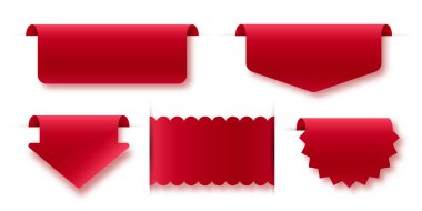 Etiket şablonları ayarlandı. En iyi seçenek kırmızı kurdele sancakları. Yeni ürün satış fiyatı etiketi. Perakende satış izni şablonu. Promosyon kaliteli başlık etiketi. Özel teklif ileti tasarımı ögesi