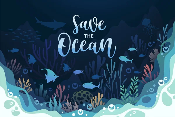 Background Art Concept Oceans Underwater World Illustration — ストックベクタ