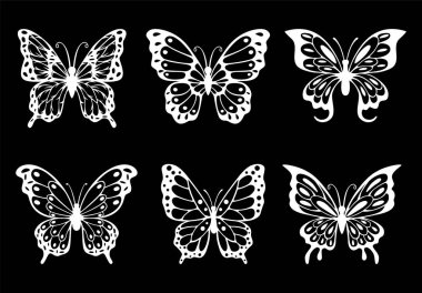 Dekorasyon çizgisi sanat kelebekleri
