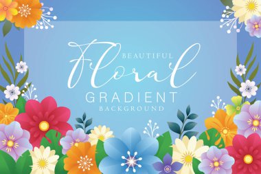 Beautiful Template Colorful floral gradient background clipart