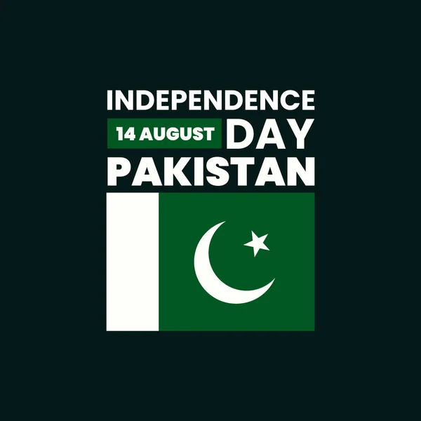 Selamat Hari Kemerdekaan Pakistan Desain Teks Dengan Bendera Nasional Pakistan - Stok Vektor