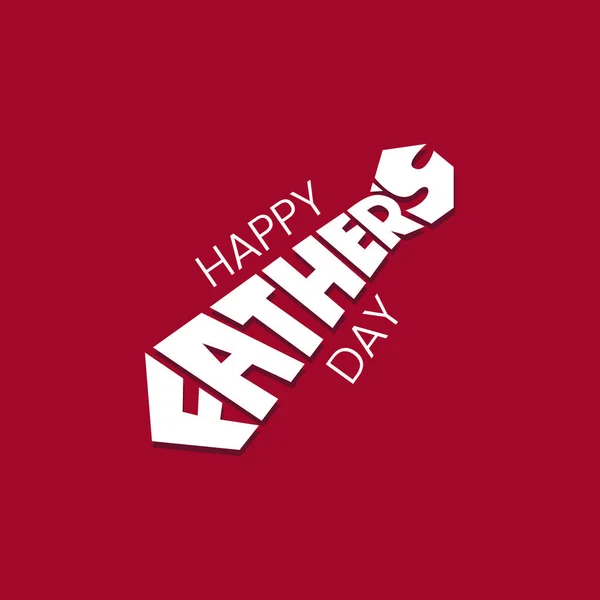 Happy Fathers Day Typography Banner Design Red Color Background Greeting — Stock Vector