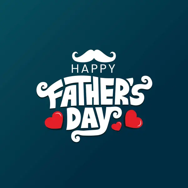 Happy Fathers Day Typography Banner Design Dark Color Background Greeting — Stock Vector