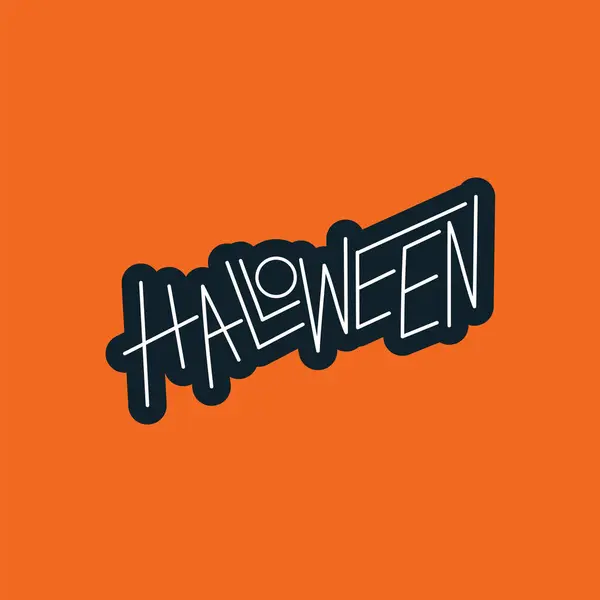 Halloween Vector Hand Stijl Typografie Teken Logo Vakantie Vieren Halloween — Stockvector