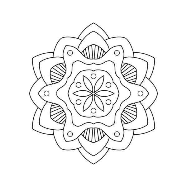 Круглые Цветки Мандалы Мехнди Хны Татуировки Украшения Пуджи Циркулярный Цветок — стоковый вектор