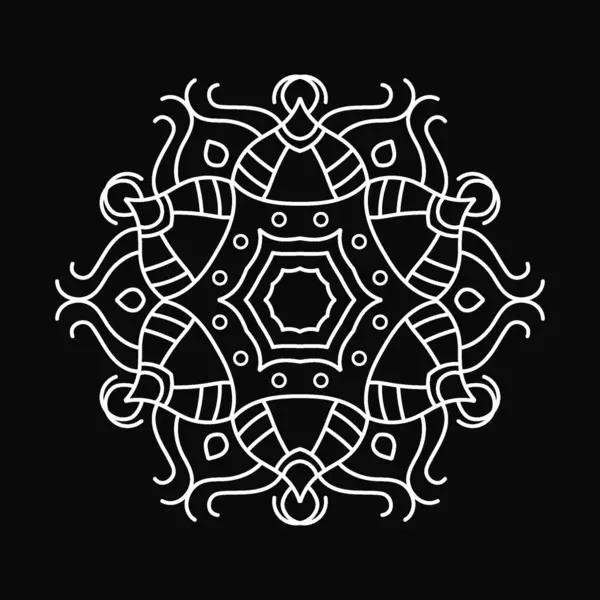 Fiore Circolare Mandala Pattern Mehndi Hennè Tatuaggio Decorazione Puja Modello — Vettoriale Stock