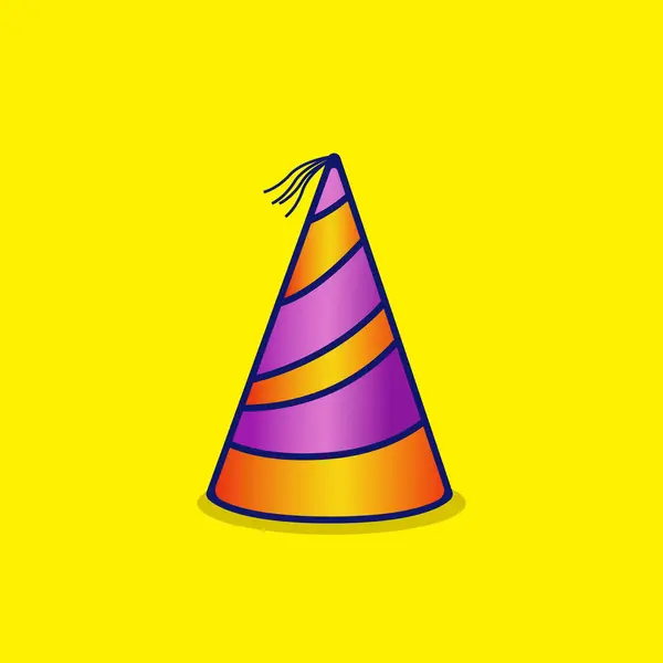 生日宴会快乐帽贴纸设计 党的帽子矢量说明 庆祝生日元素 标志和象征 — 图库矢量图片