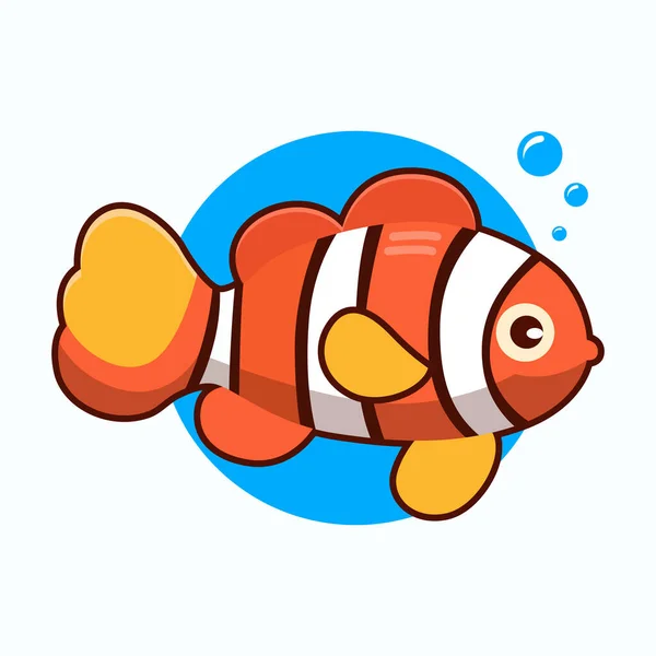 Clown Ψάρια Επίπεδη Στυλ Διάνυσμα Εικονίδιο Εικόνα Μεμονωμένα Ψάρια Reef — Διανυσματικό Αρχείο