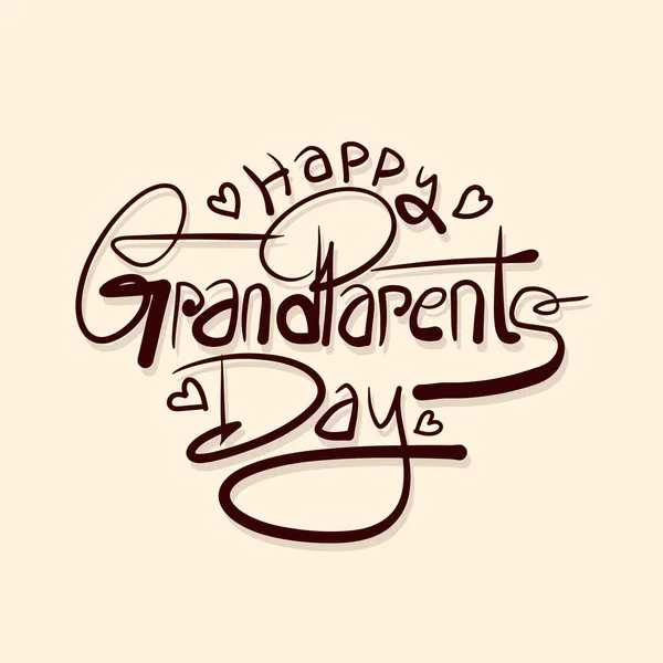快乐祖父母的日子脚本字母矢量插图 祖父母放假庆祝贺卡 手绘文字给祝愿老年人 — 图库矢量图片