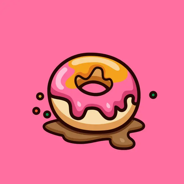 Bunte Doughnut Food Vektor Illustration Süßes Essen Flache Stil Ikone — Stockvektor