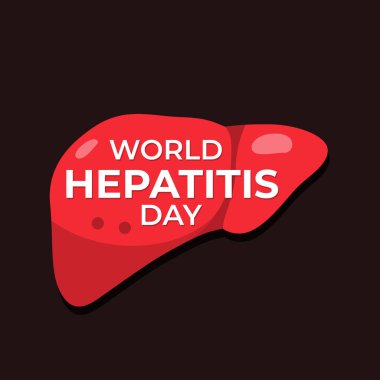 Dünya hepatit günü vektör şablonu tasarımı. 28 Temmuz uluslararası hepatit gününü kutlamak için akciğer vektör çizimi. Tıbbi afiş, poster, şablon, tebrik kartı.