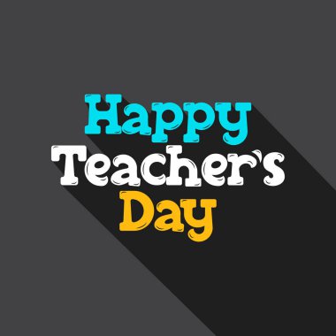 Siyahi altyapılı Öğretmenler Günü skecin kutlu olsun. Pankart, poster, şablon, tebrik kartı için öğretmenler günü tipografi logosu.