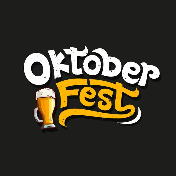 Oktoberfest Beer Folk Festival Vector Typography Illustration Beer Festival Text — Stock Vector
