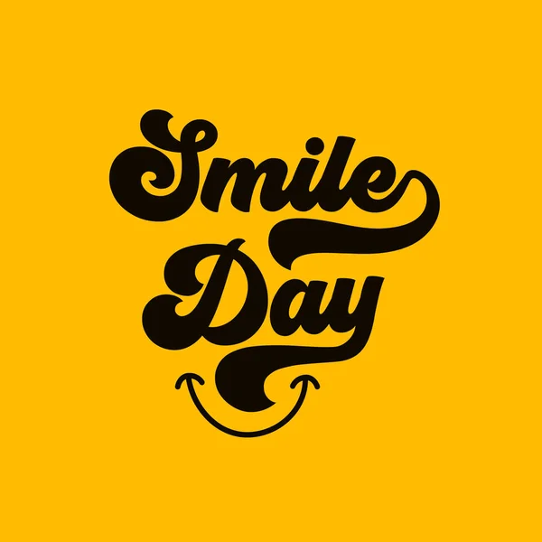 World Smile Day Retro Stil Vektor Typografi Illustration Dag Gratulationskort — Stock vektor