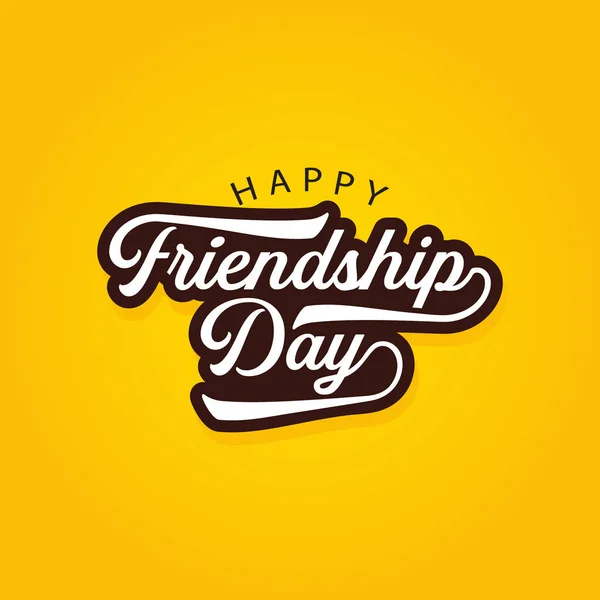 Щасливий День Дружби Векторні Ілюстрації Жовтому Тлі Красивим Текстом Написом — стоковий вектор