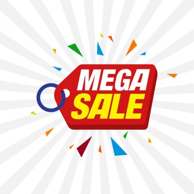 Mega Satış afiş şablonu tasarımı, promosyon pazarlaması, web ve baskı tasarımı için Vector illüstrasyonu. Noel sezonu indirimi.