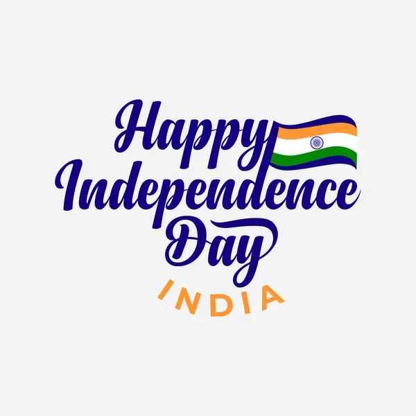 Χαρούμενη Ημέρα Ανεξαρτησίας Της Ινδίας Εικονογράφηση Διάνυσμα Εθνική Σημαία Της — Διανυσματικό Αρχείο