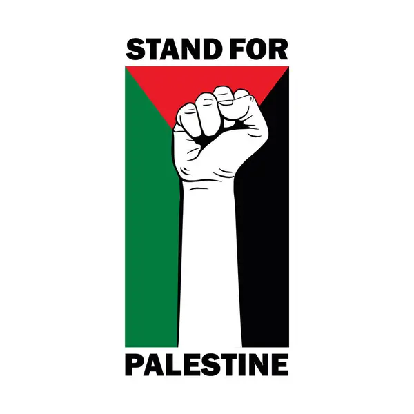 Ilustración Vectorial Bandera Palestina Con Signo Símbolo Stand Palestine Plantilla Ilustraciones de stock libres de derechos