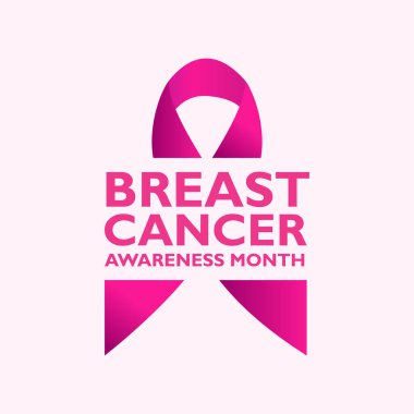 Göğüs kanseri farkındalığı ayı pembe kurdeleli tipografi vektörü. Vektör Göğüs Kanseri Farkındalığı Kaligrafi Posteri Tasarımı. Ekim, Kanser Farkındalığı Ayı. Pankart, şablon, broşür