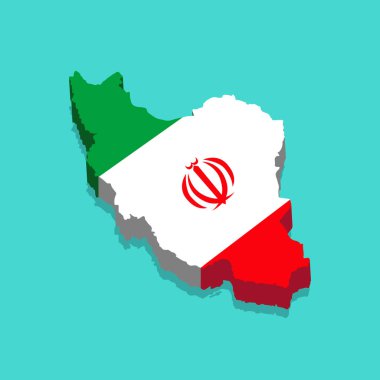 İzole edilmiş İsrail haritası 3d vektör çizimi. İzole edilmiş üç boyutlu izometrik konsept vektör illüstrasyonuyla mavi zemin üzerinde İsrail haritası beyaz.