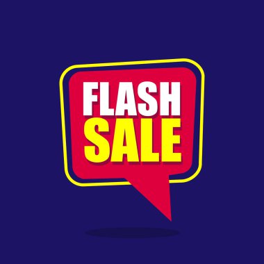 Flaş satış afişi vektör illüstrasyon iş tanıtım etiketi şablonu. Satış vektörü logosu.