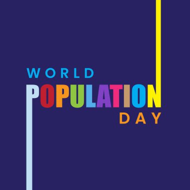 Dünya Nüfus Günü renkli tipografi logosu, afiş için yaratıcı konsept tasarımı, poster.