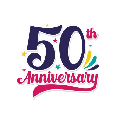 Beyaz arka planda renkli bir 20. yıl dönümü logosu. 50 'nci yıl dönümü etiketi, çıkartması, rozeti, ikonu, damgası. 20. yaş günü tebrik kartı, poster, afiş. 20. vektör tipografisi.