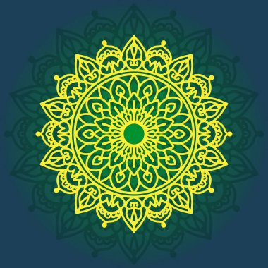 Arap festivali Ramazan, puja, Baisakhi, holi, Mehndi, Henna, dövme, dekorasyon, alpona için Mandala Desenli Dairesel çiçek tasarımı. Etnik doğu tarzı elde dekoratif süsleme karalama sanat vektörü çizimi.