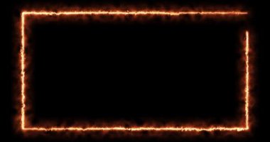 Square rectangle picture border with neon line