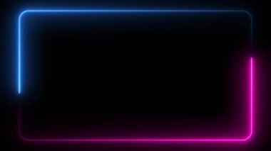 Square rectangle picture border with neon line