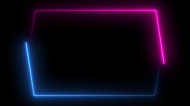 Square rectangle picture border with neon line