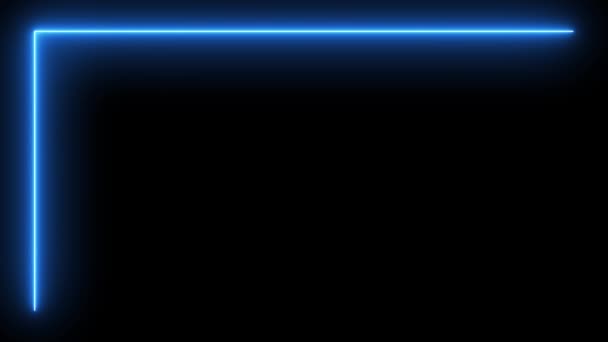 Square Rectangle Picture Border Neon Line — Wideo stockowe