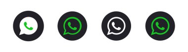 Different types Whatsapp icon logo vector on white background