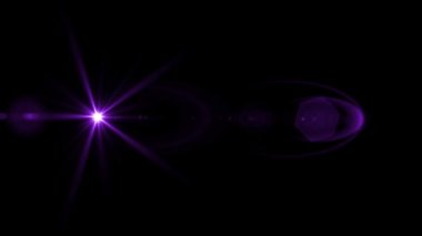 Purple flare lens effect. 4K resolution. Very high quality and realistic.on black background