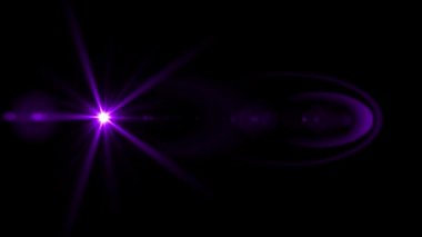 Purple flare lens effect. 4K resolution. Very high quality and realistic.on black background