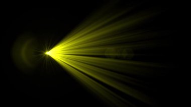 Yellow optical lens flare effect. 4K resolution. Very high quality and realistic.on black background