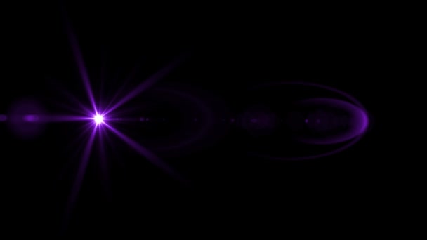 Purple Flare Lens Effect Resolutie Zeer Hoge Kwaliteit Realistisch Zwarte — Stockvideo