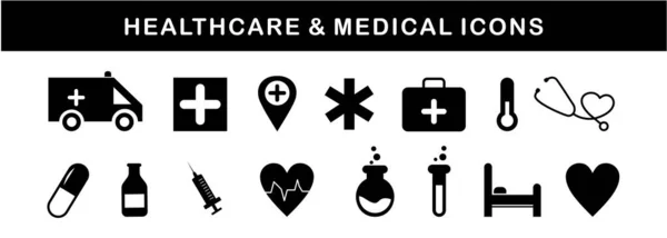 医学和健康符号网页图标简单的矢量说明 — 图库矢量图片