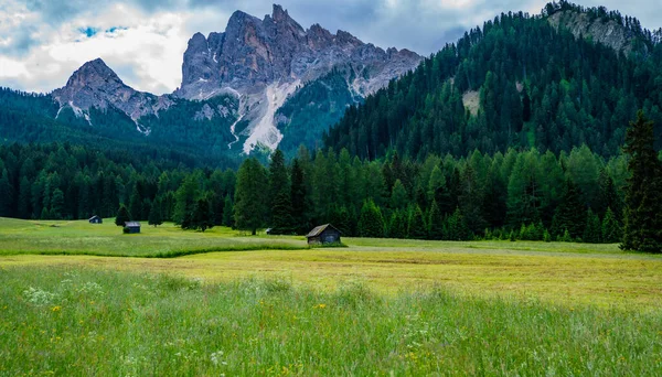 Arka planda büyülü Dolomitler, Val di Funes vadisi, Trentino Alto Adige bölgesi, İtalya, Avrupa