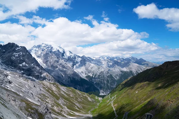 View Stelvio Pass Highest Automobile Pass Italy Located Trentino Alto — Stock Photo, Image