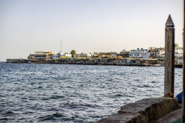 View of a beach cafes in Dahab, Egypt