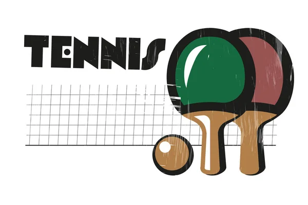 Logo Vectoriel Abstrait Pour Tennis Table Avec Table Raquette Balle — Image vectorielle