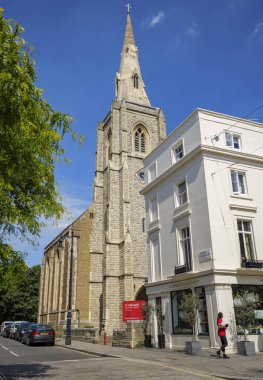 London - 06 15 2022: Bell tower of St Michael's Anglican Church in Chester Square clipart