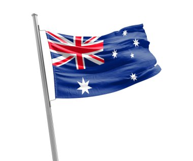 Australia waving flag in beautiful sky.