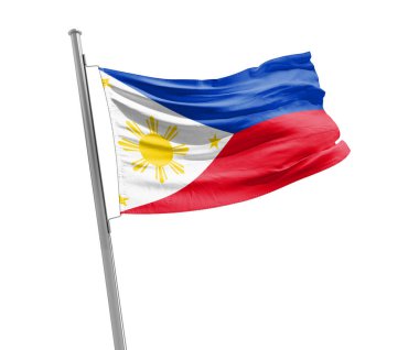 Philippines waving flag on white background