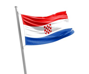 Croatia waving flag on white background