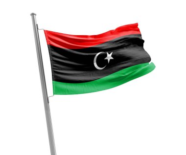 Libya waving flag on white background