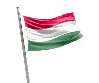 Hungary waving flag on white background